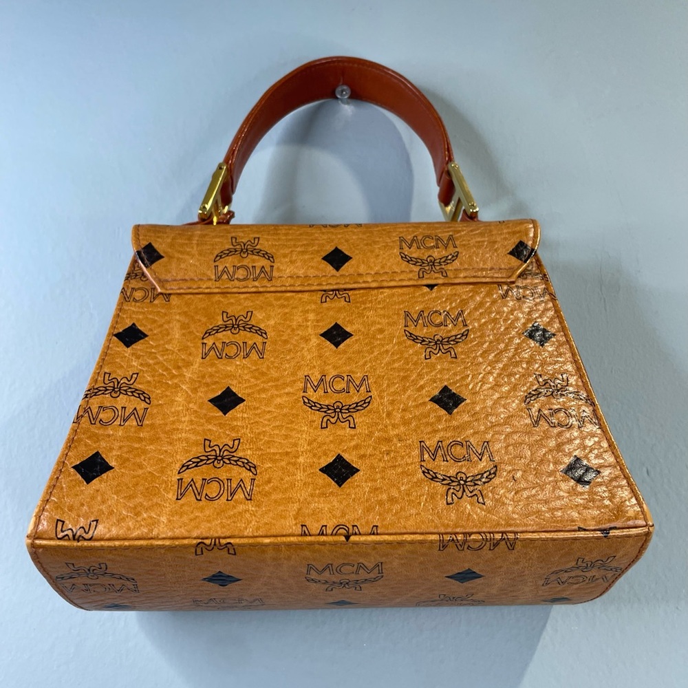 MCM mini Cognac Visetos Top Handle Bag - Picture 12 of 12